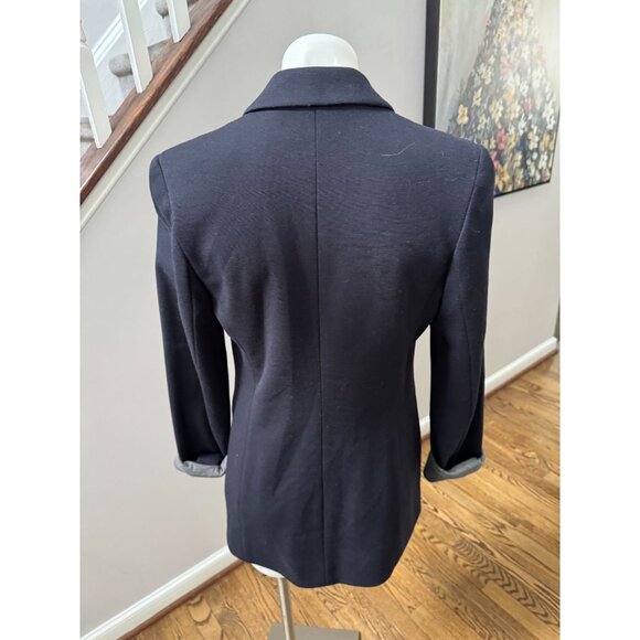 Vince Women's Boyfriend Wool Blend Blazer Jacket Navy Blue Coastal Size 6 - Picture 3 of 3